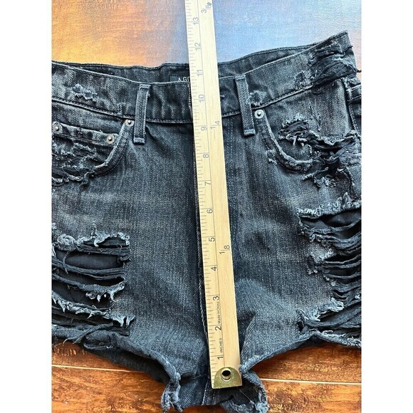 Agolde Womens Cut Off Jaden Dark Gray Distressed Short Size 24 - Picture 6 of 6